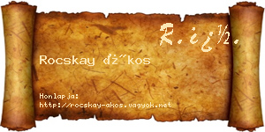 Rocskay Ákos névjegykártya